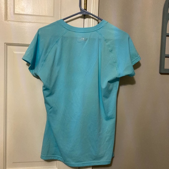 Under Armour Women's Light Blue V-Neck Tee - Picture 3 of 4